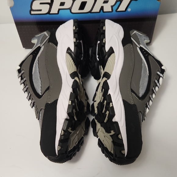 Skechers Sport Black and White Wide Fit Sneakers - Picture 3 of 6